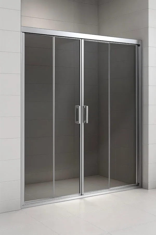 Duşakabin Ön Cephe Füme 5mm Temperli Cam Yükseklik 190 cm Krom Profil duşakabin görünümü